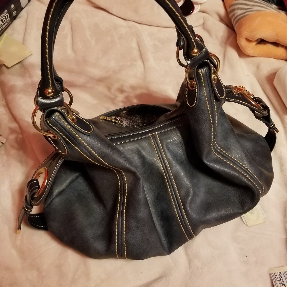 Cute blue purse.
